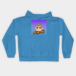 Fear Me (spooky kitten cartoon) Kids Hoodie